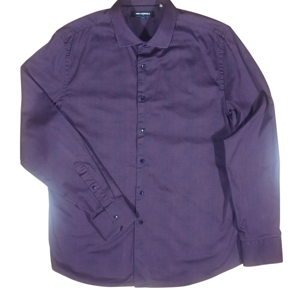 Karl Lagerfeld Y2K Men's Geometric Purple Long Sleeve Large